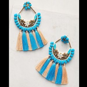 Anthropologie Pom Tassel Earrings